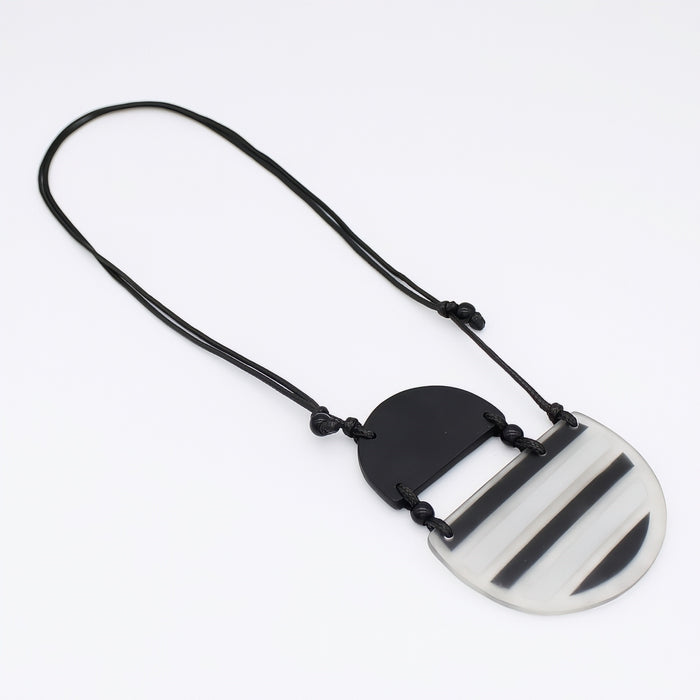 Black Contemporary Eleni Pendant - Sylca Designs - Chunky Jewelry