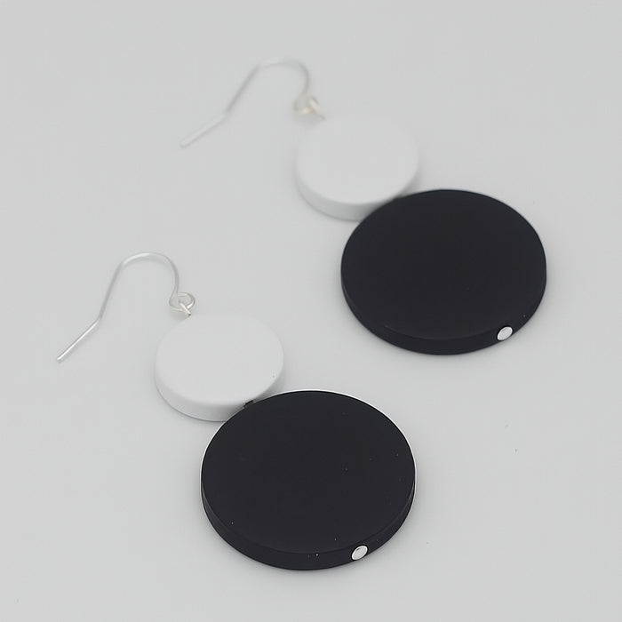 Black Double Bead Isla Earrings - Sylca Designs - Chunky Jewelry