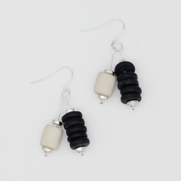 Black Duel Drop Earring - Sylca Designs - Chunky Jewelry