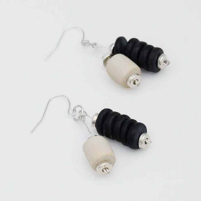 Black Duel Drop Earring - Sylca Designs - Chunky Jewelry