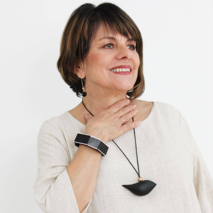 Black Geometric Amelia Bracelet - Sylca Designs - Chunky Jewelry