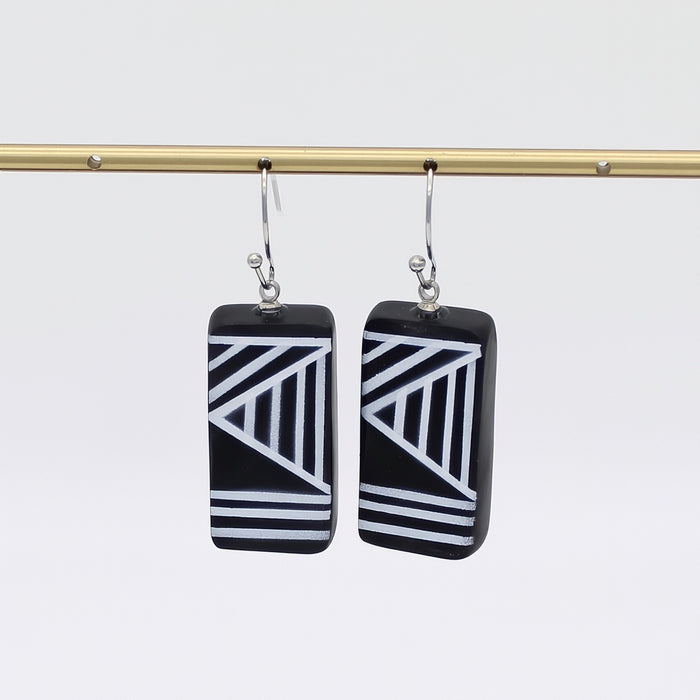 Black Geometric Vesperra Earring - Sylca Designs - Chunky Jewelry
