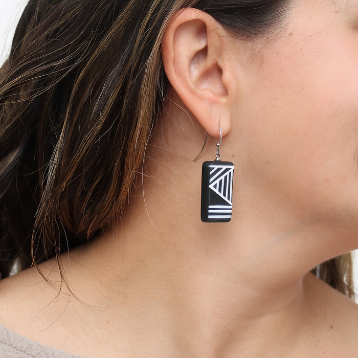 Black Geometric Vesperra Earring - Sylca Designs - Chunky Jewelry
