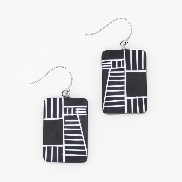 Black Geovibe Drop Earring