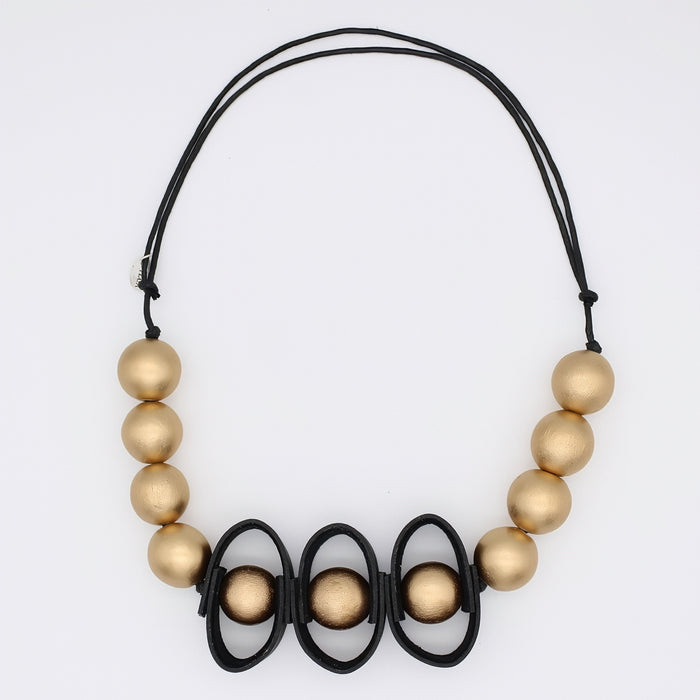 Black Gold Allure Necklace - Sylca Designs - Chunky Jewelry