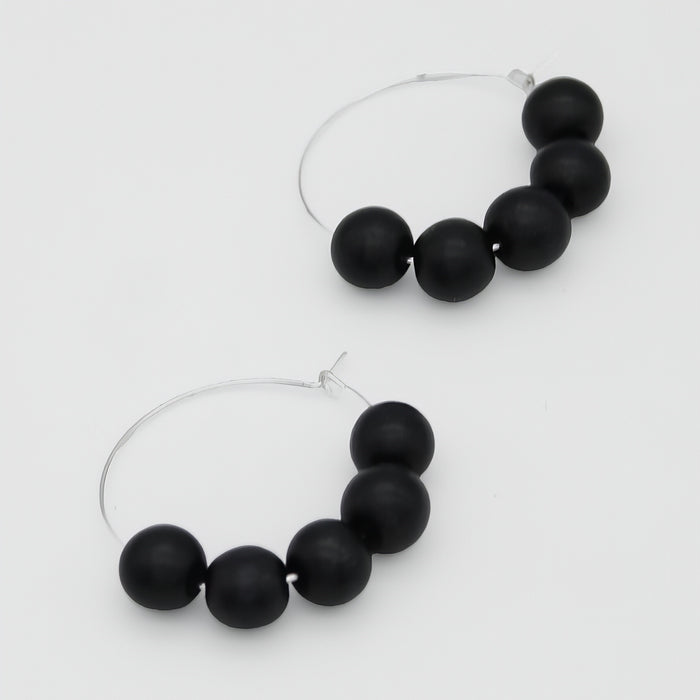 Black Hoop Dangle Earring - Sylca Designs - Chunky Jewelry
