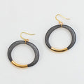 Black Mesh Hoop Earring Gold - Sylca Designs - Chunky Jewelry