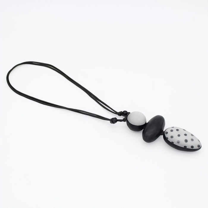 Black Midori Polka Dot Statement Pendant