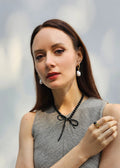 Black Obsidian Butterfly Knot Statement Necklace PN001