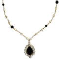 Black Obsidian Pendant Chain Necklace PN002