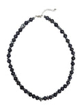Black Obsidian With Hematite Mens Necklace MEN13