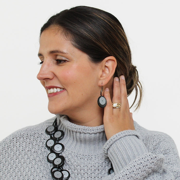Black Odell Earrings - Sylca Designs - Chunky Jewelry
