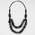 Black Serena Wood Disk Necklace - Sylca Designs - Chunky Jewelry