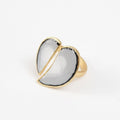 Black & White Heart Lea Ring - Sylca Designs - Chunky Jewelry