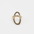 Black & White Oval Adrianne Ring - Sylca Designs - Chunky Jewelry