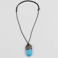 Blue Adjustable Geode-Inspired Pendant Necklace - Sylca Designs - Chunky Jewelry