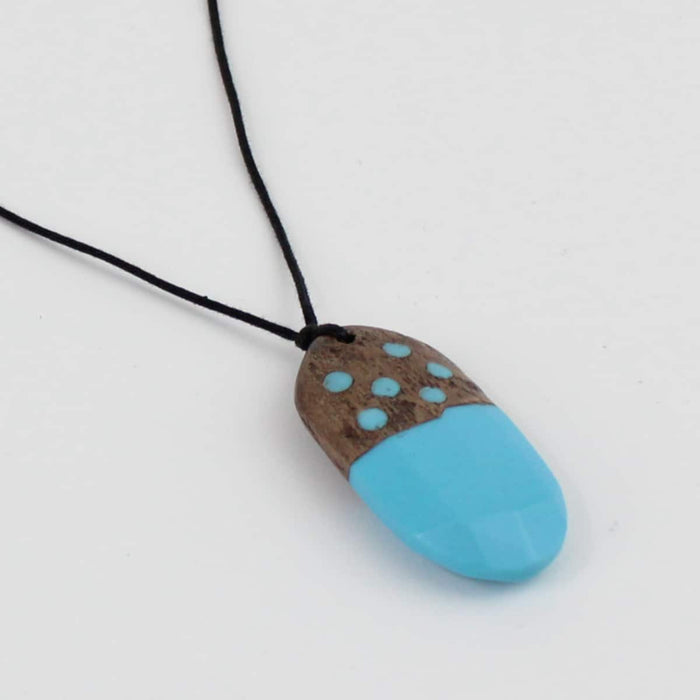 Blue Adjustable Geode-Inspired Pendant Necklace - Sylca Designs - Chunky Jewelry