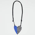 Blue and Black Anastasia Heart Pendant - Sylca Designs - Chunky Jewelry