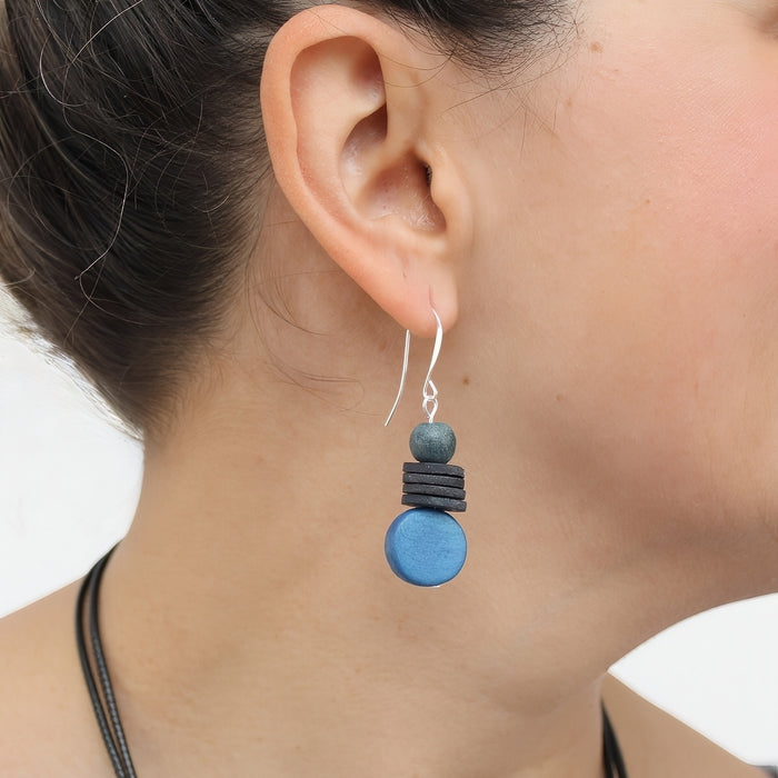 Blue and Black Dusk Earrings
