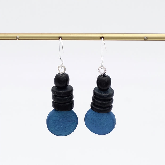 Blue and Black Dusk Earrings