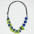 Blue and Lime Electric Oasis Necklace - Sylca Designs - Chunky Jewelry