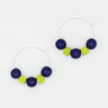 Blue and Lime Hoop Earring - Sylca Designs - Chunky Jewelry