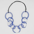 Blue and Silver Mesh Statement Necklace - Sylca Designs - Chunky Jewelry