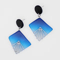 Blue and Silver Thalia Drop Earrings - Sylca Designs - Chunky Jewelry