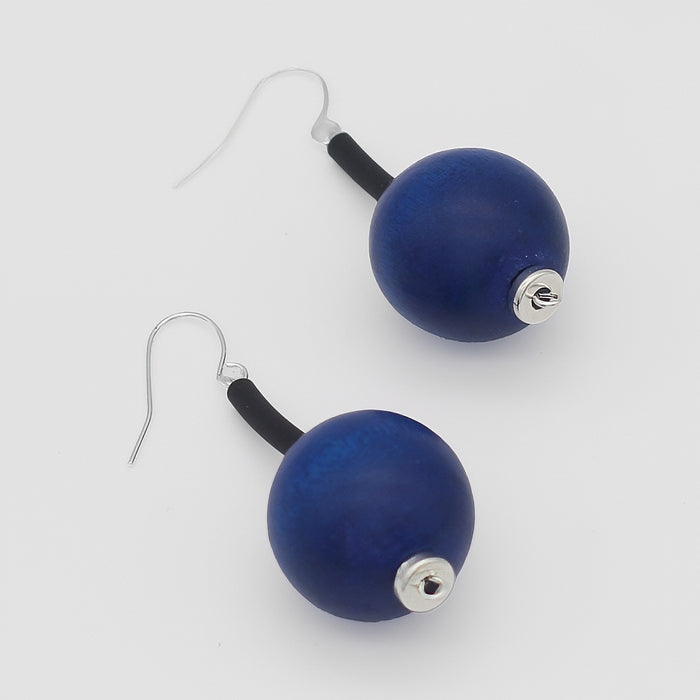 Blue Ball Drop Earring - Sylca Designs - Chunky Jewelry