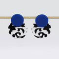 Blue, Black and White Lola Statement Earrings - Sylca Designs - Artsy Chunky Jewelry