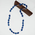 Blue Blair Oval Bead Necklace - Sylca Designs - Chunky Jewelry