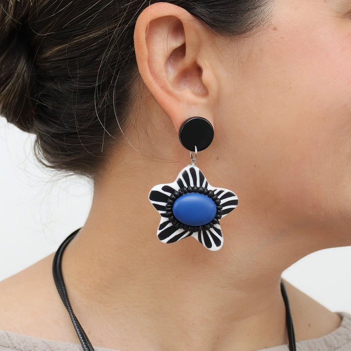 Blue Blossom Daisy Earrings