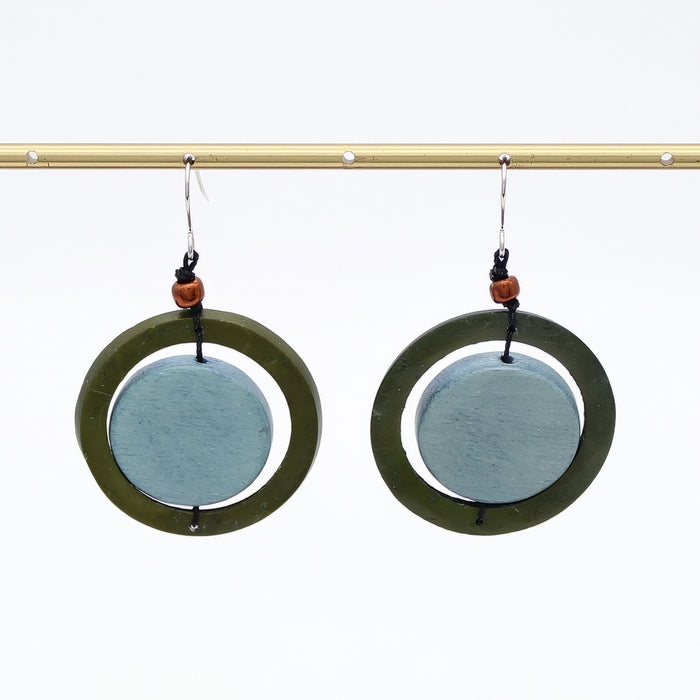 Blue Circle Cut-Out Earrings