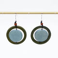 Blue Circle Cut-Out Earrings