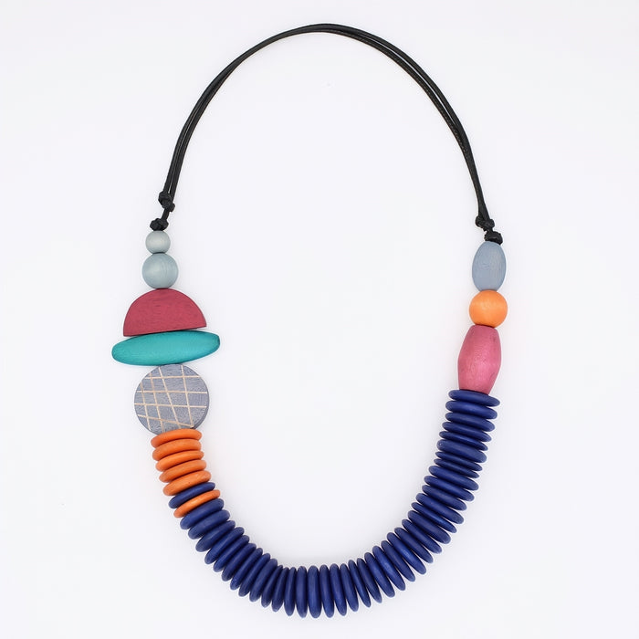 Blue Contemporary Phoenix Necklace - Sylca Designs - Chunky Jewelry