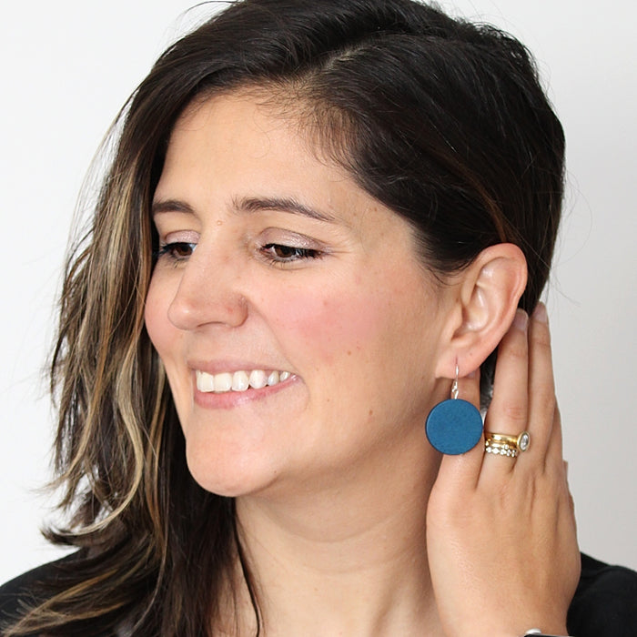 Blue Dot Rosie Earrings - Sylca Designs - Chunky Jewelry