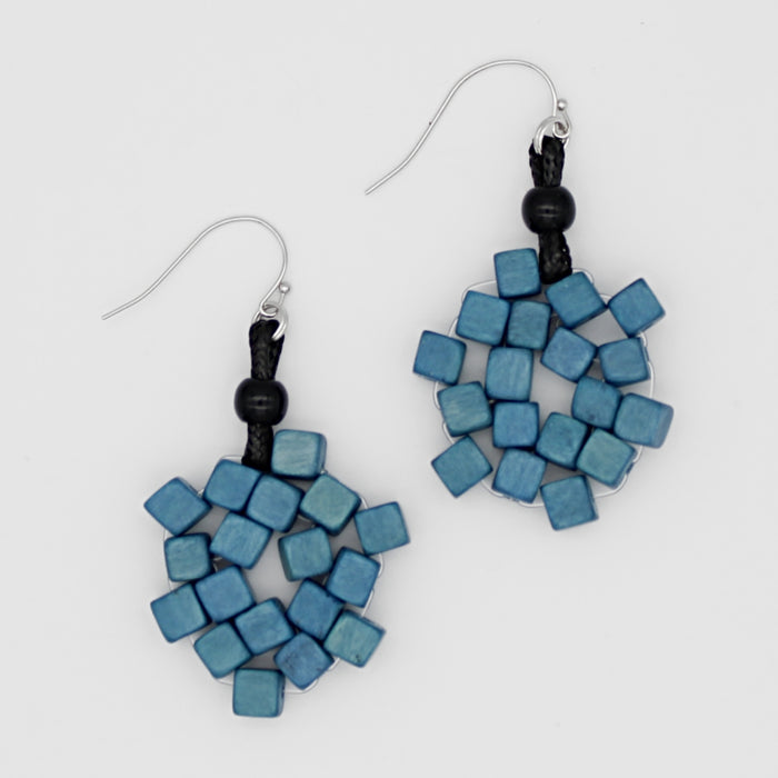 Blue Elyse Beaded Earrings - Sylca Designs - Chunky Jewelry