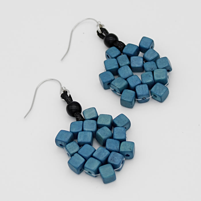 Blue Elyse Beaded Earrings - Sylca Designs - Chunky Jewelry