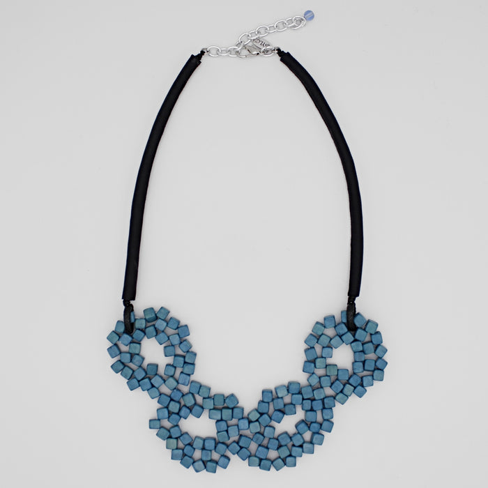 Blue Elyse Beaded Necklace - Sylca Designs - Chunky Jewelry