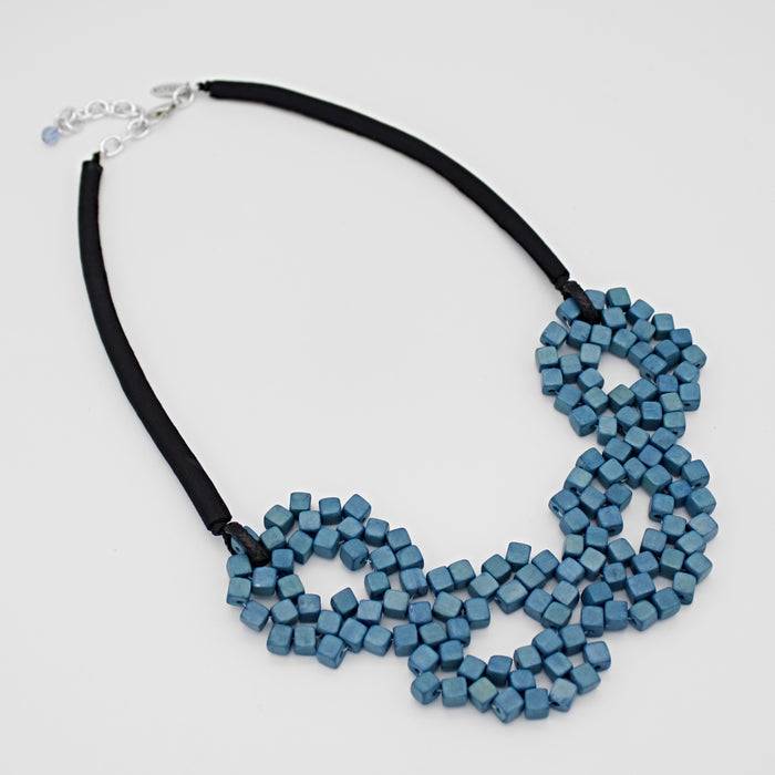 Blue Elyse Beaded Necklace - Sylca Designs - Chunky Jewelry