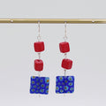 Blue Floral Drop Earring - Sylca Designs - Chunky Jewelry