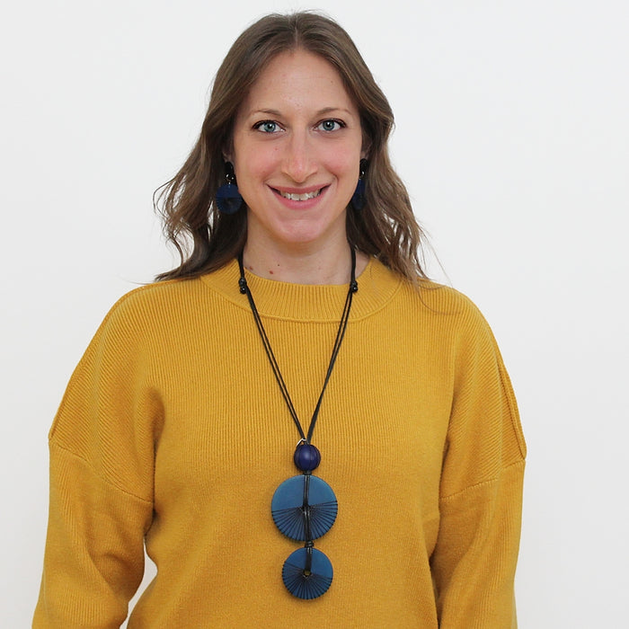 Blue Frosted Yanna Necklace - Sylca Designs - Chunky Jewelry
