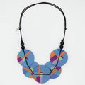 Blue Geometric Design Statement Necklace - Sylca Designs - Chunky Jewelry