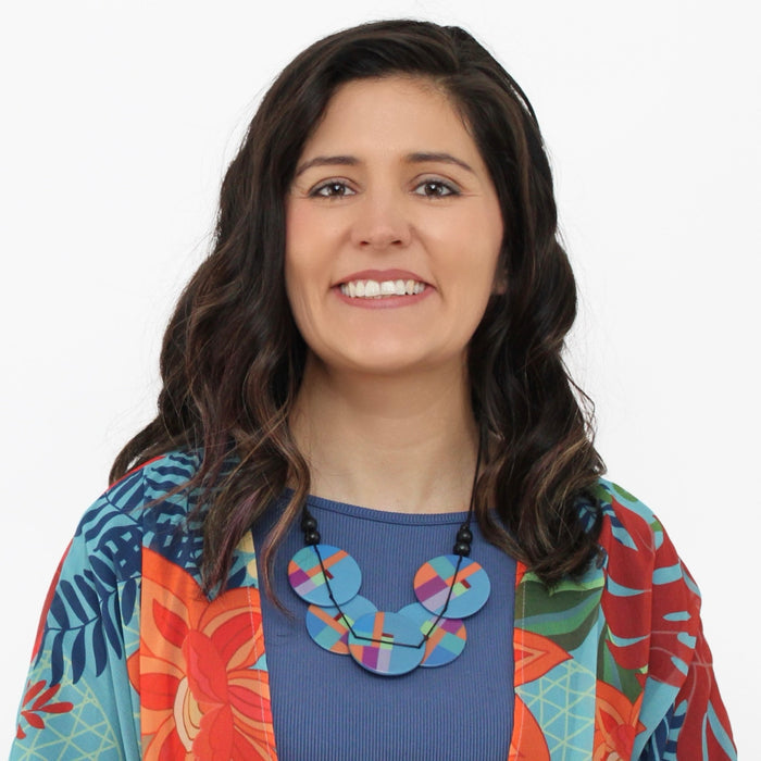 Blue Geometric Design Statement Necklace - Sylca Designs - Chunky Jewelry