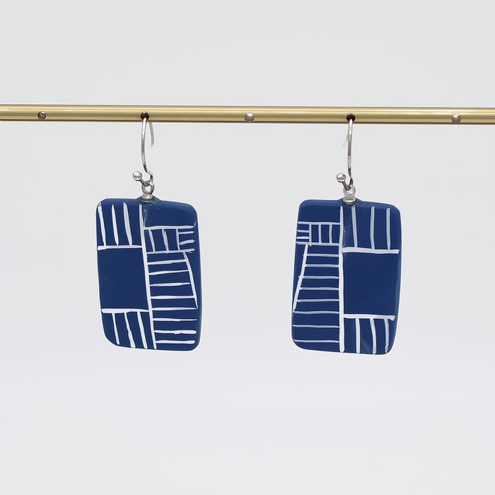 Blue Geovibe Drop Earring - Sylca Designs - Chunky Jewelry