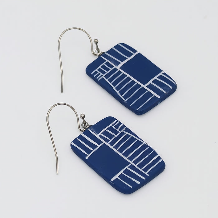 Blue Geovibe Drop Earring - Sylca Designs - Chunky Jewelry