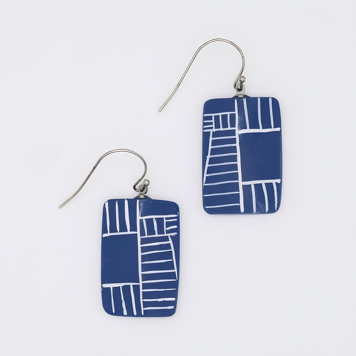 Blue Geovibe Drop Earring - Sylca Designs - Chunky Jewelry