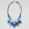 Blue Harmony Ombre Triple Strand Necklace - Sylca Designs - Chunky Jewelry