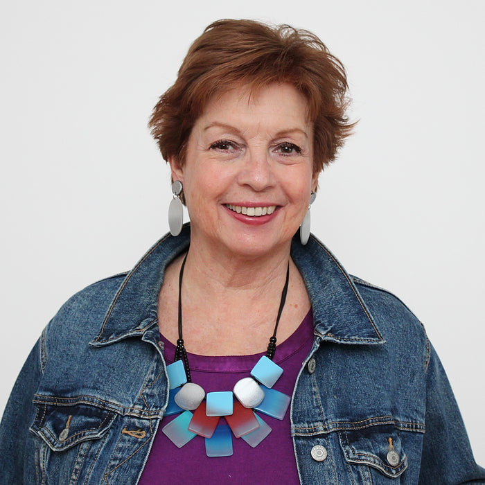 Blue Harmony Ombre Triple Strand Necklace - Sylca Designs - Chunky Jewelry