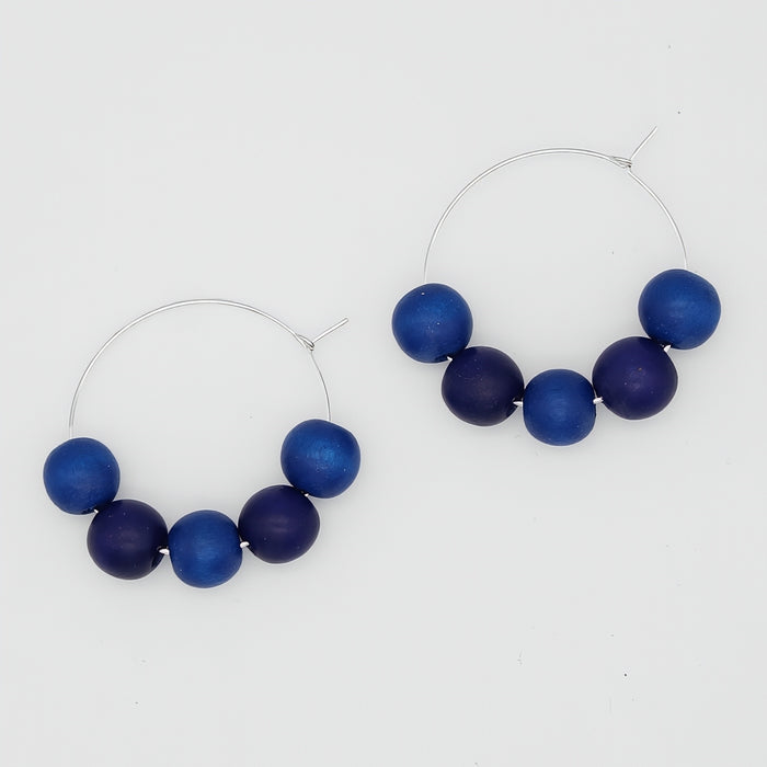 Blue Hoop Dangle Earring - Sylca Designs - Chunky Jewelry